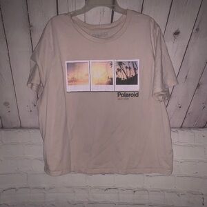 Polaroid Logo T-Shirt in Light Brown